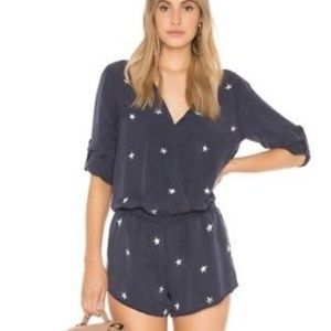 Cloth and Stone rolled sleeve star print romper